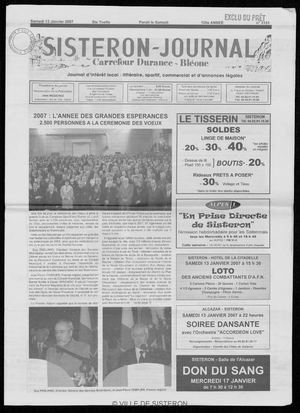 Le Sisteron Journal du 13/01/2007