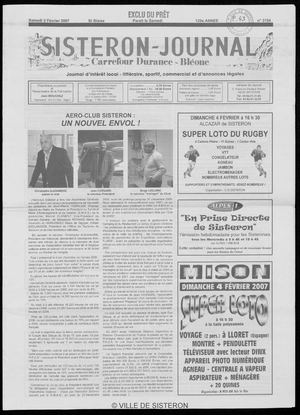 Le Sisteron Journal du 03/02/2007