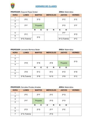 Horario De Docentes