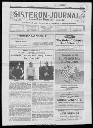 Le Sisteron Journal du 23/06/2007