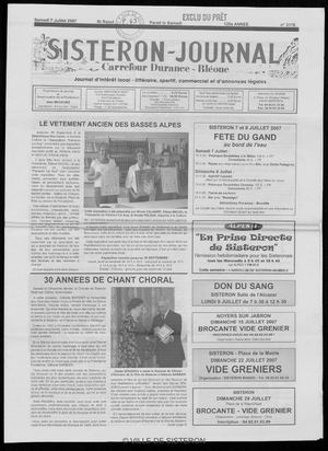 Le Sisteron Journal du 07/07/2007