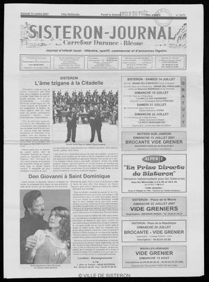 Le Sisteron Journal du 14/07/2007