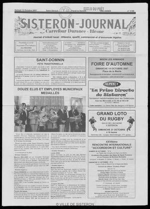 Le Sisteron Journal du 13/10/2007