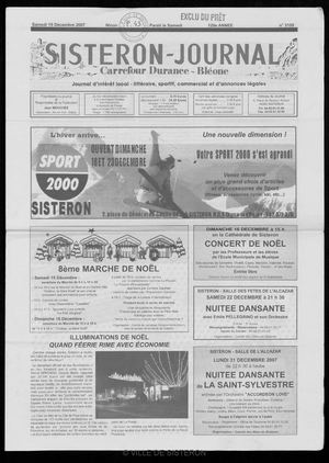Le Sisteron Journal du 15/12/2007