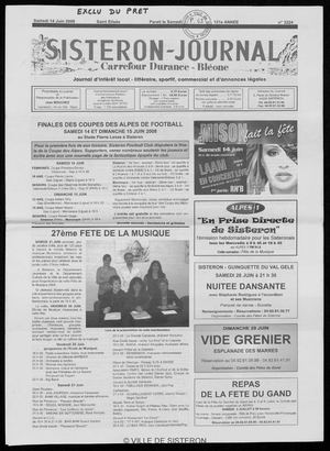 Le Sisteron Journal du 14/06/2008