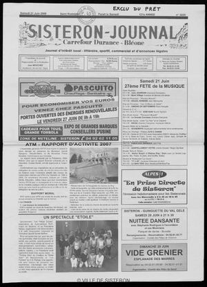 Le Sisteron Journal du 21/06/2008