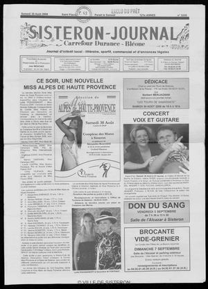 Le Sisteron Journal du 30/08/2008
