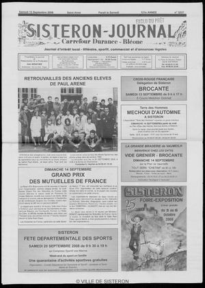 Le Sisteron Journal du 13/09/2008