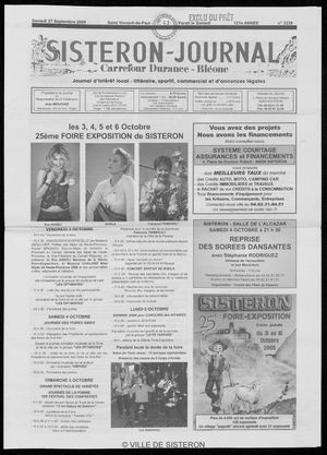 Le Sisteron Journal du 27/09/2008