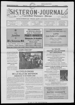 Le Sisteron Journal du 18/10/2008