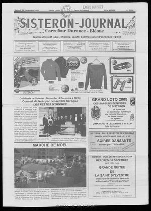 Le Sisteron Journal du 13/12/2008