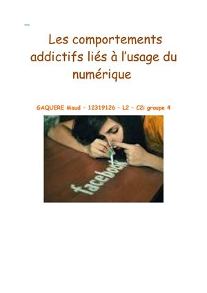 les comportements addictifs liés au numérique