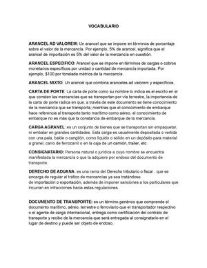 Vocabulario Regimen 3