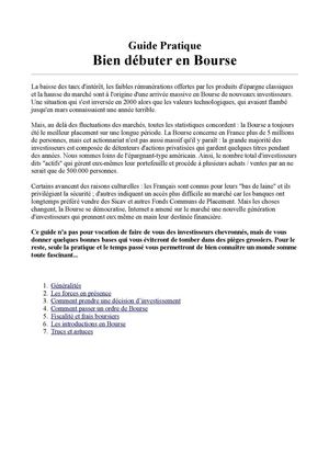 Bien Débuter En Bourse