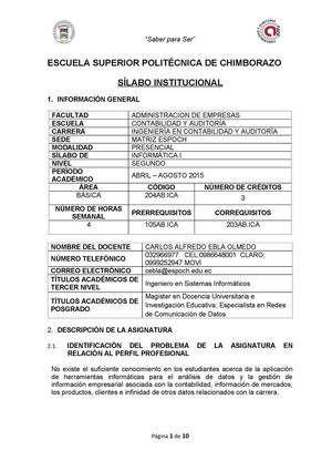 Silabo de informatica 1