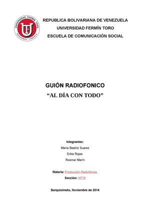Guion Radiofonico Al Dia Con Todo Terminado