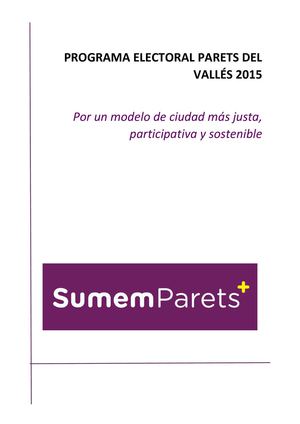 Programa Electoral Sumem Parets Castellano
