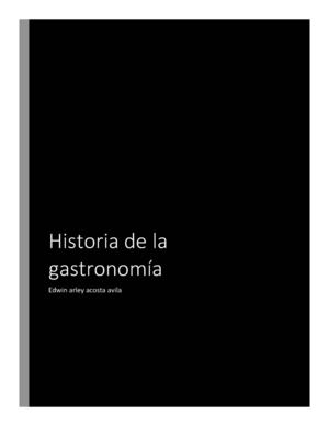 Historia De La Gastronomia