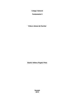 Trabalho De Matemática Sobre Escher.