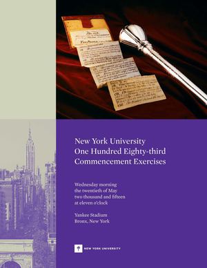 NYU 2015 Commencement Program