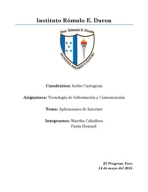 Informe De Aplicaciones En Internet