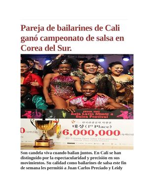Gana Pareja Campeonato De Salsa