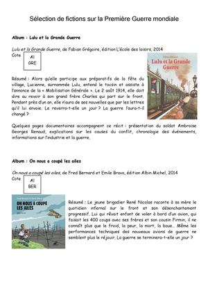 Sélection Première Guerre Mondiale