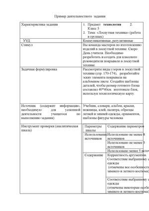 Пример деятельностного задания