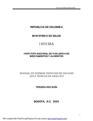 Norma Tecnica Del Invima
