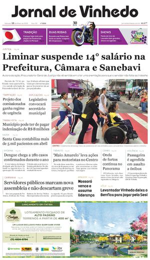 Jornal De Vinhedo Sábado, 16 De Maio De 2015 Edic 1539
