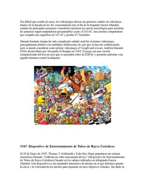 Historia De Los Videojuegos