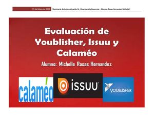 Evaluación De Youblisher, Issuu Y Calaméo