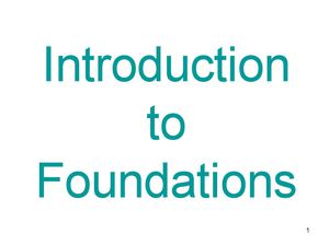 Intro To Foundations