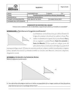 3taller Mat 6° Homotecias Directas Version Inicial