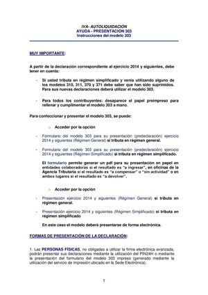 Instrucciones Modelo 303