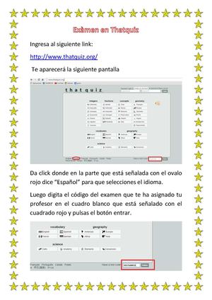 Instrucciones Exàmen En Thatquiz