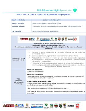 Matriz De Actividades