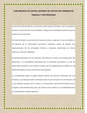 Contabilidad De Costos Por Ordenes De Trabajo Y Por Procesos