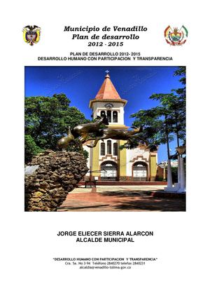 Decreto Venadillo Plan De Desarrollo 2012 2015