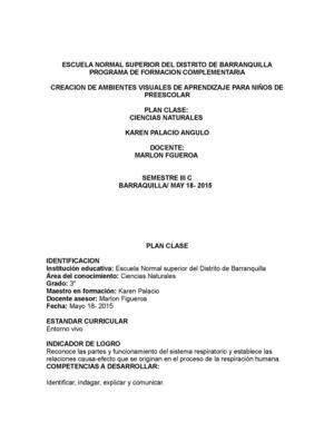 Plan Clase 3° Sistema Respiratorio