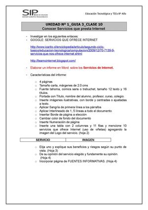 Clase 10 Guía Nº5 Servicios De Internet