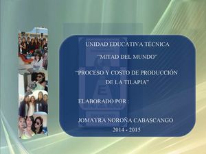 Proceso y costo de producción de la tilapia