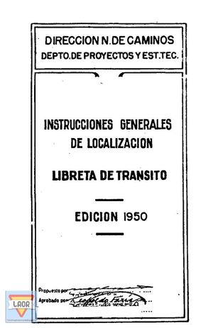 INSTRUCCIONES GENERALES DE LOCALIZACION TRANSITO DNC 1950