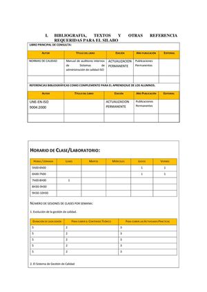 Bibligrafia Y Horario