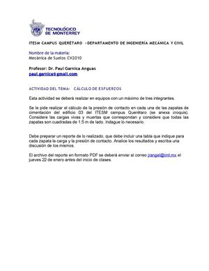 Actividad Cálculo De Esfuerzos