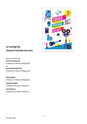 Livret Hda 3ème Corrigé