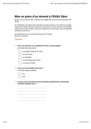 Questionnaire Étudiant