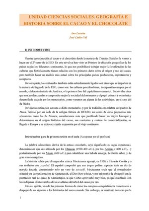 GEOGRAFÍA E HISTORIA DEL CHOCOLATE
