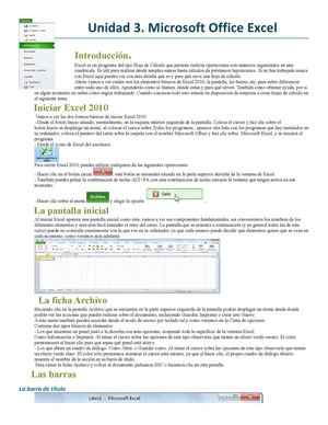 Unidad 3 Microsoft Office Excel