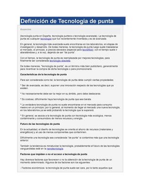 Definición De Tecnología De Punta